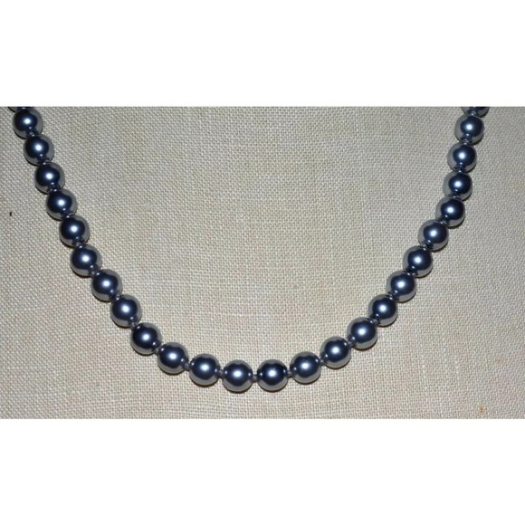 ERWIN PEARL Faux Silver Glass Pearl Choker Necklac - Picture 2 of 3